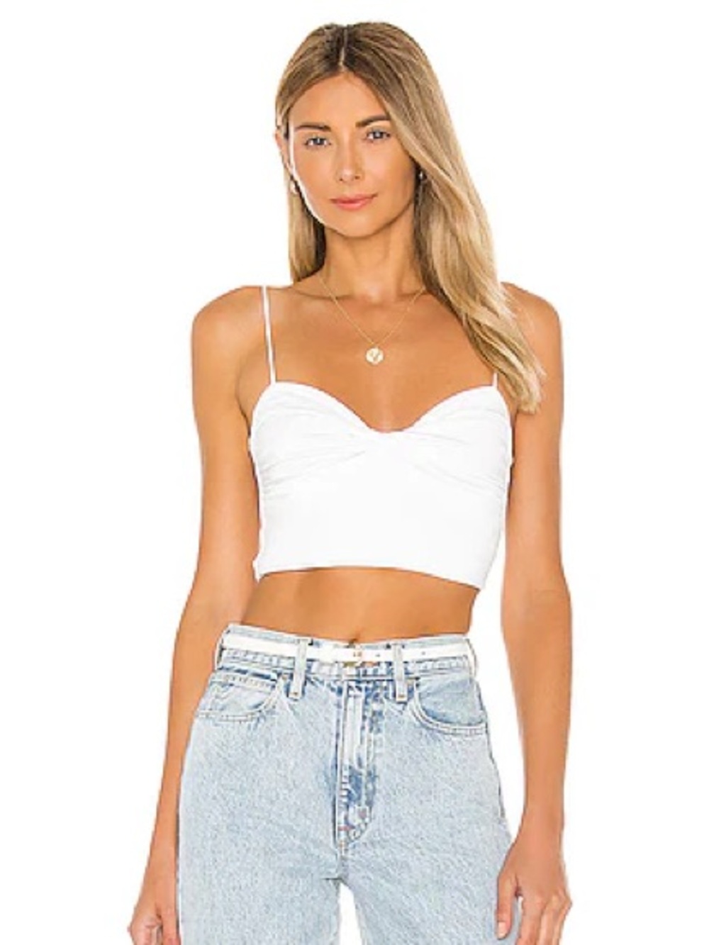 Lovers + Friends Troy Crop Cami Top White Size M